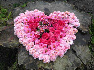 flowers in heart shape