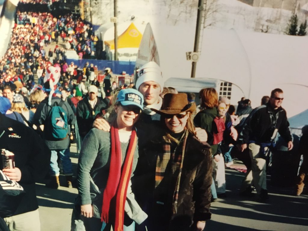 Near the bobsled track in Salt Lake City. I'm posing as a Texan in the hat.